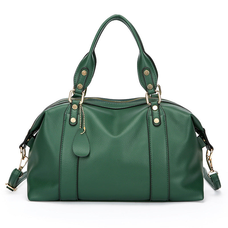 Women's Boston Solid Color Simple Commuter Soft Women's Shoulder Bag