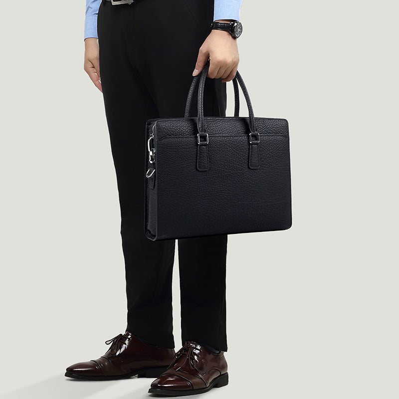 Men's For Large Capacity Simple Business Trip Leather Computer Waterproof Men's Tote