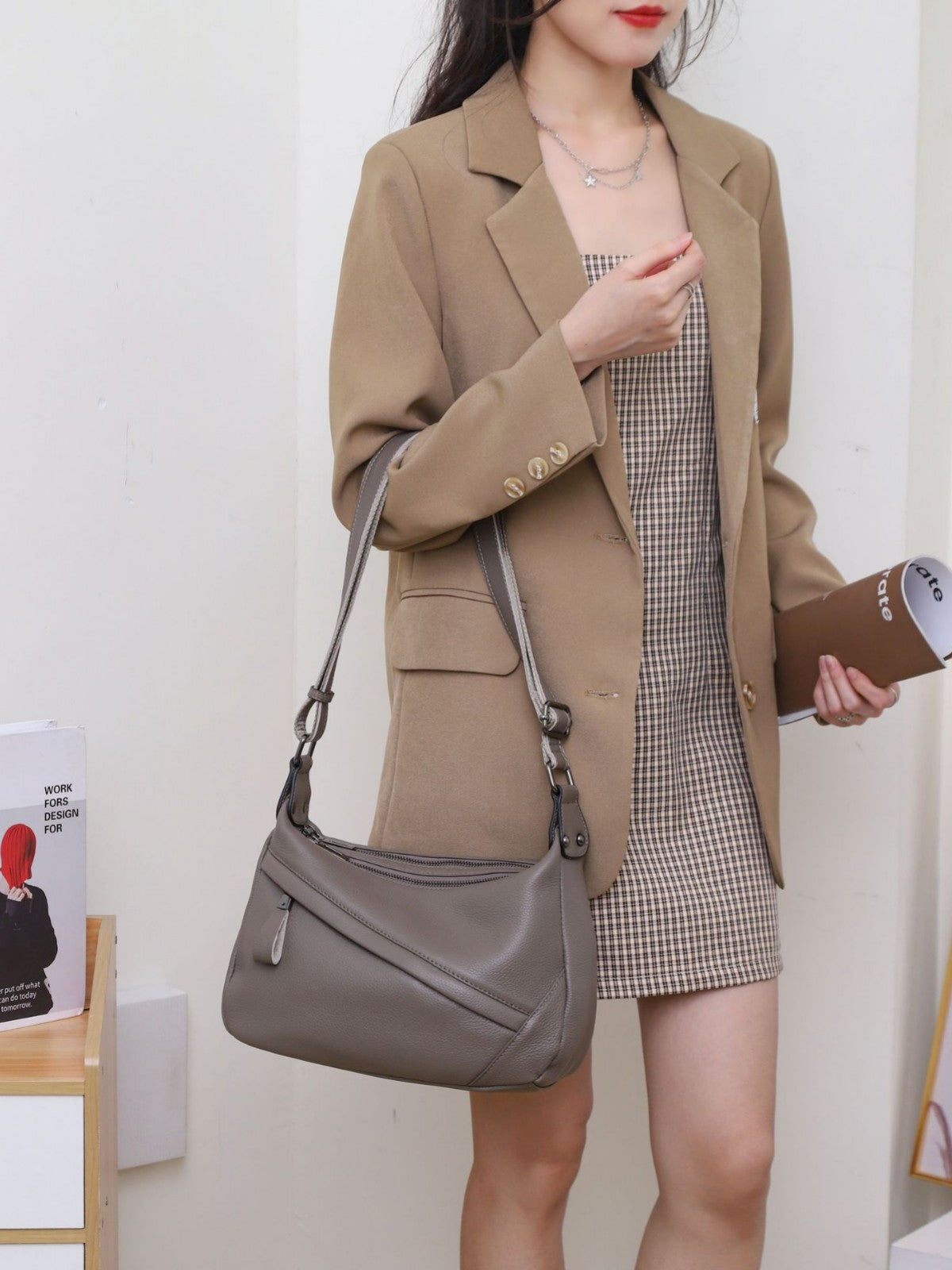 Women's Layer Leather Large Capacity Fashion Simple Bags