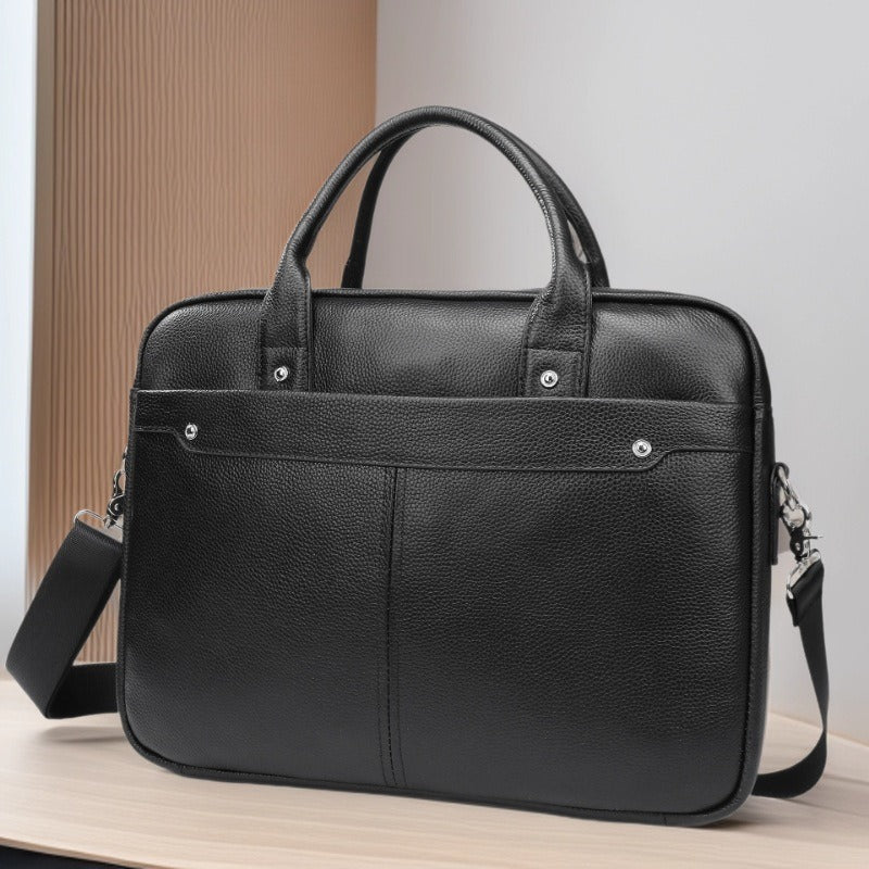 Men's First Layer Cowhide Leather Business Genuine Wider Model Available In Men's Briefcase