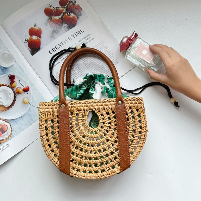 Women's Rattan Weave Holiday Picnic Clutch Fashion Fresh Women's Handbag