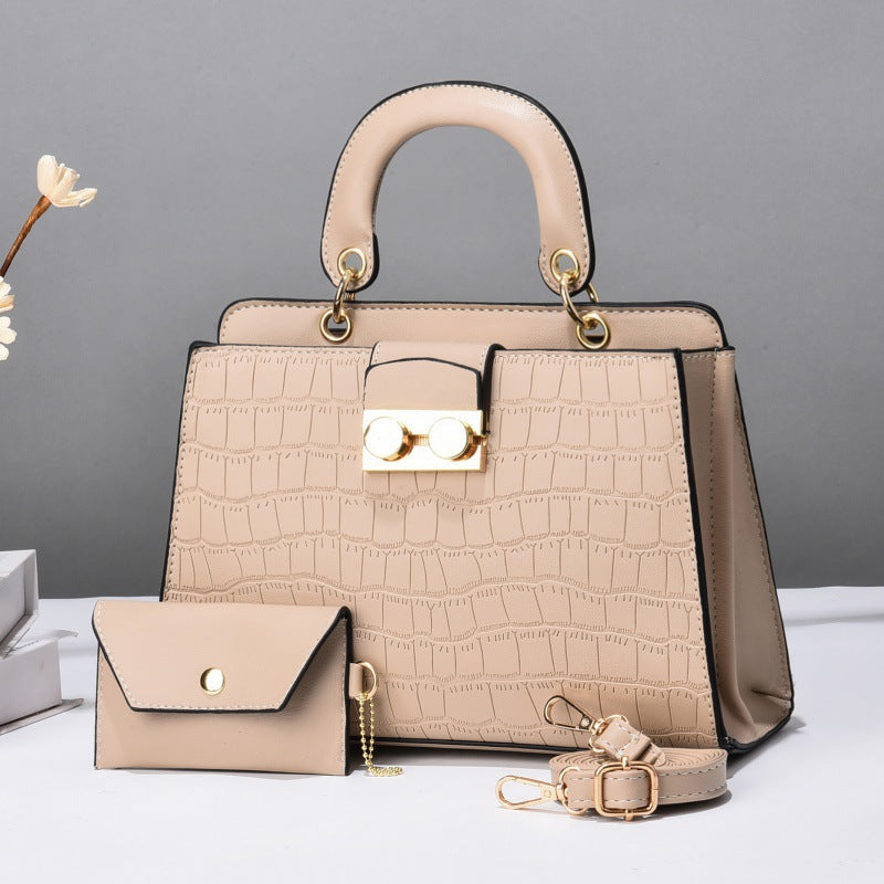 Women's Two-piece Large Capacity Solid Color Rhombus Bags