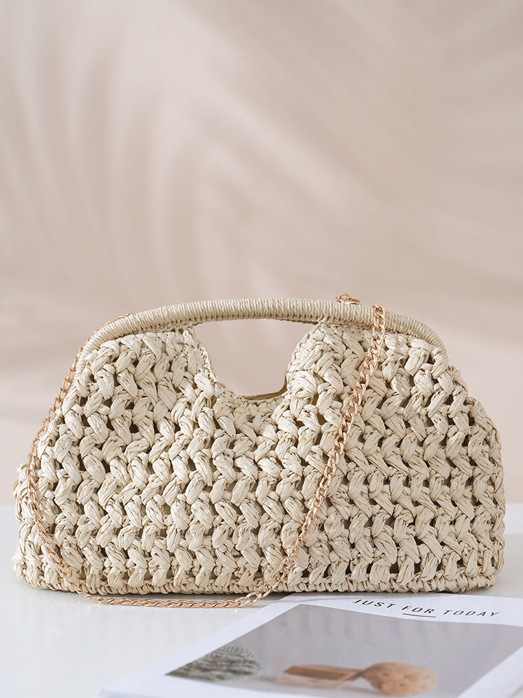 Clip Straw Woven Fashion Seaside Vacation Women's Clutch