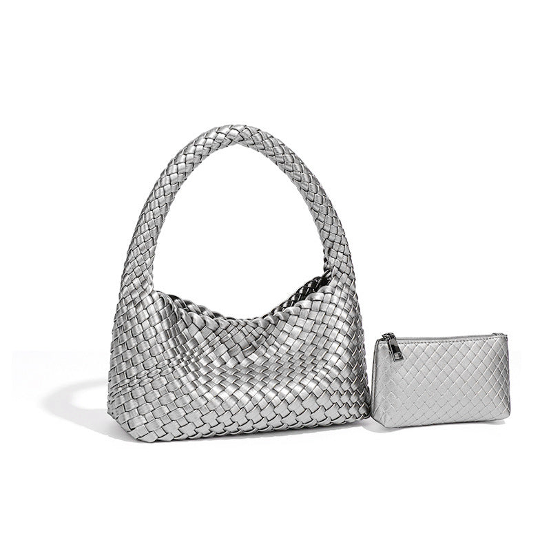 Women's Retro Composite Woven Hand Dumpling Versatile Lunch Bags