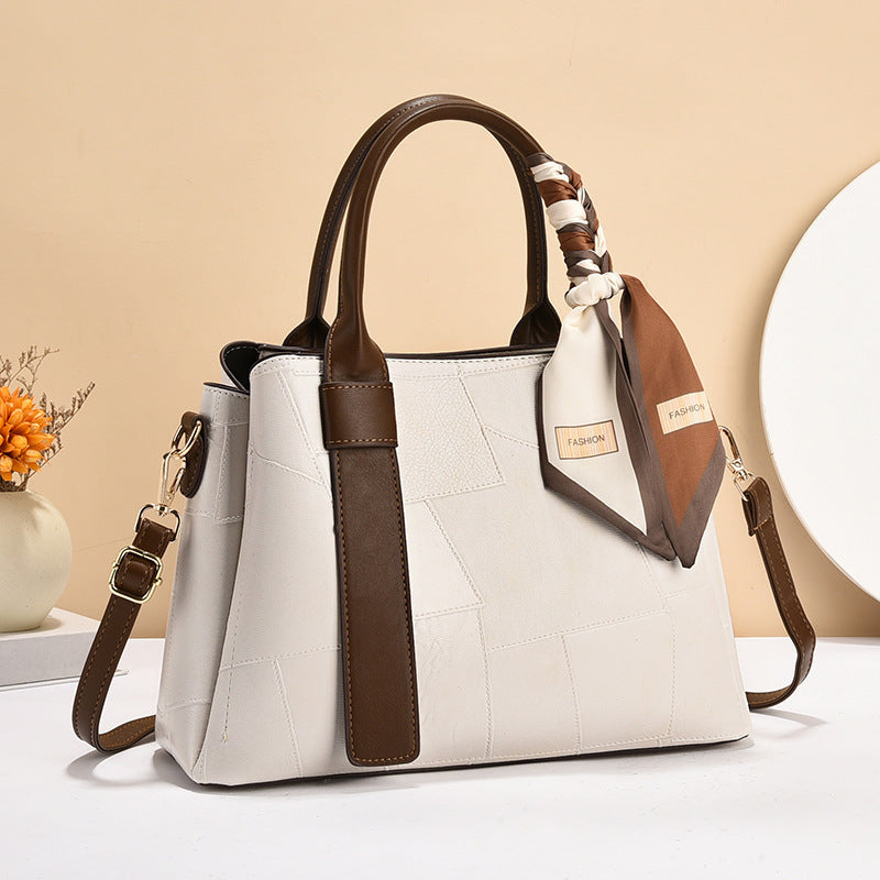 Women's Retro Fashion Mom Texture Embossed Large Women's Handbag