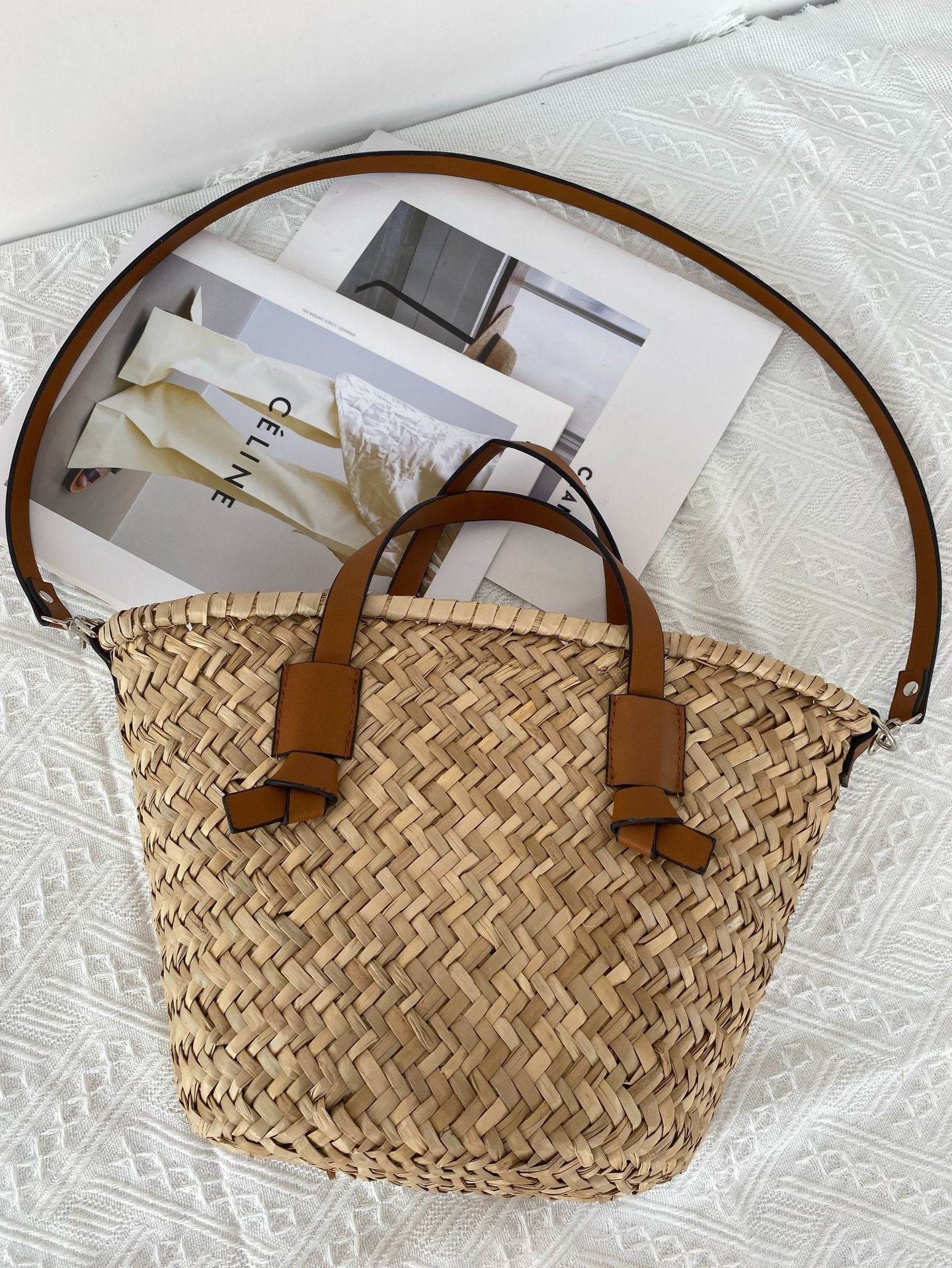 Women's Woven High-grade Straw Portable Beach Tote Bags