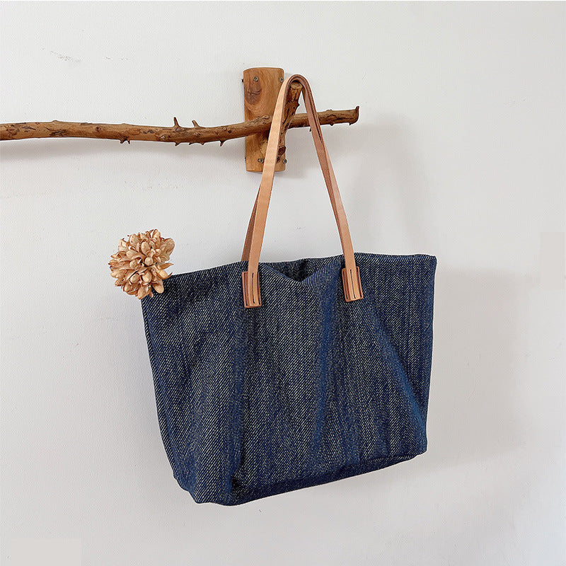 Women's Canvas Minimalism Lightweight Commuter Portable Large Women's Shoulder Bag