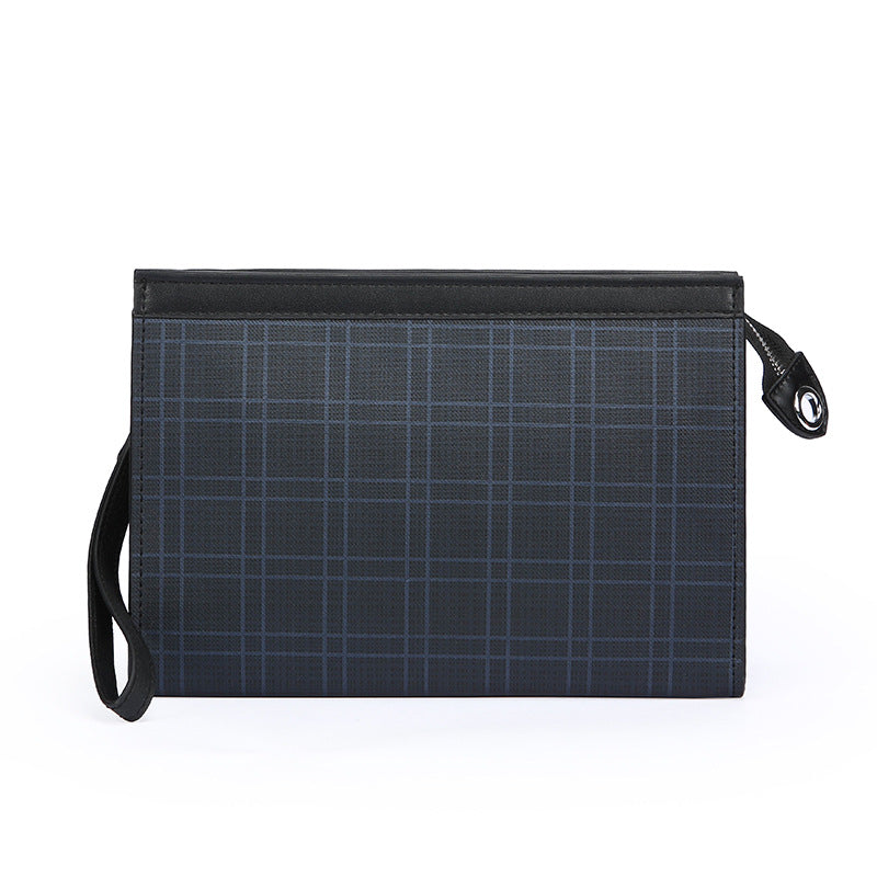Men's Fashion Plaid Business File Envelope Underarm Men's Clutch
