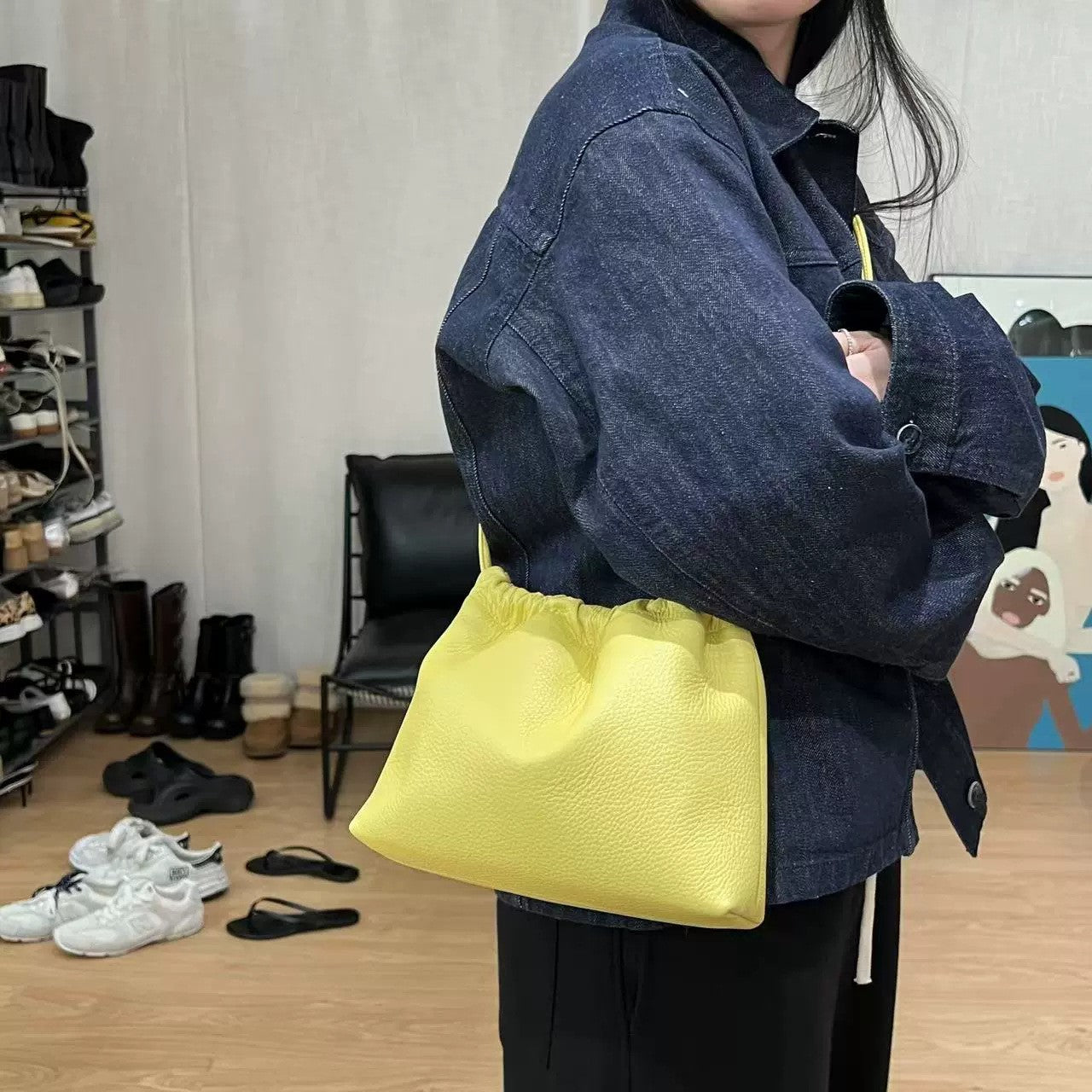 Spring Designer Soft Drawstring Multi Cross Women's Messenger Bag