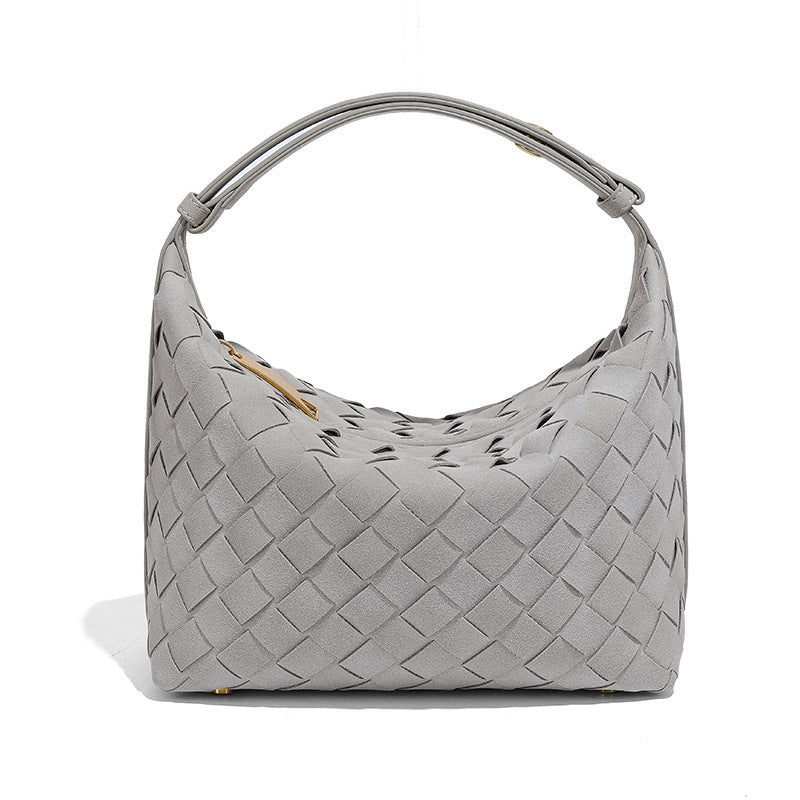 High-grade Lunch Box Niche Design Frosted Material Underarm Woven Women's Handbag