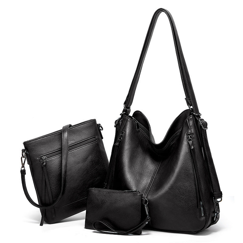 Women's Set Simple Solid Color Large Capacity Women's Shoulder Bag