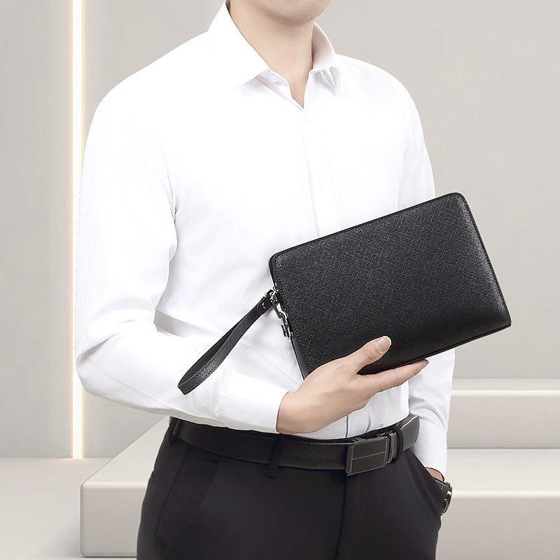 Men's Leather Password Advanced Sense Business Large Men's Clutch