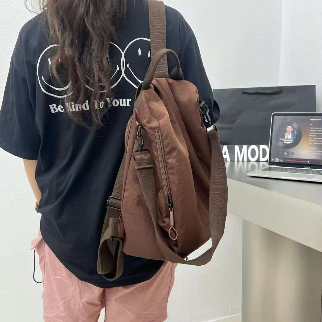 Trendy Simple Lightweight Nylon Canvas Versatile Backpacks