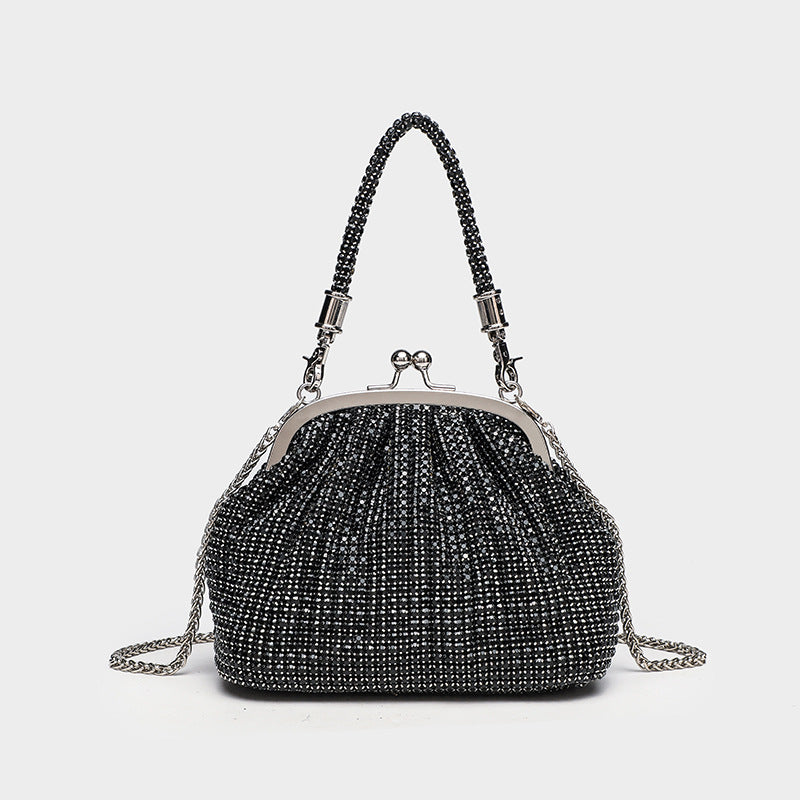 Shiny Rhinestone Dinner Clutch Studded Clip Underarm Women's Messenger Bag