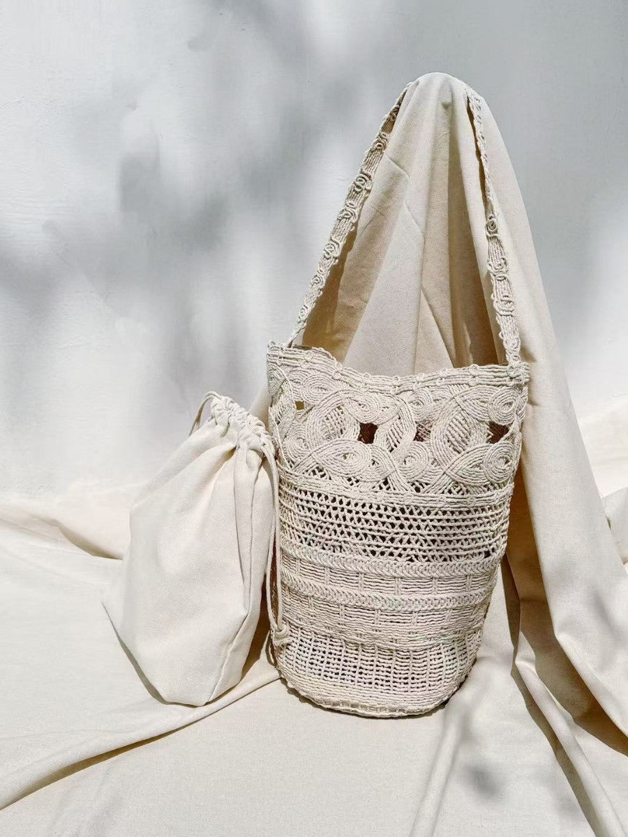 Women's Crocheted Large Vintage Summer Capacity Versatile Commuter Portable Women's Shoulder Bag