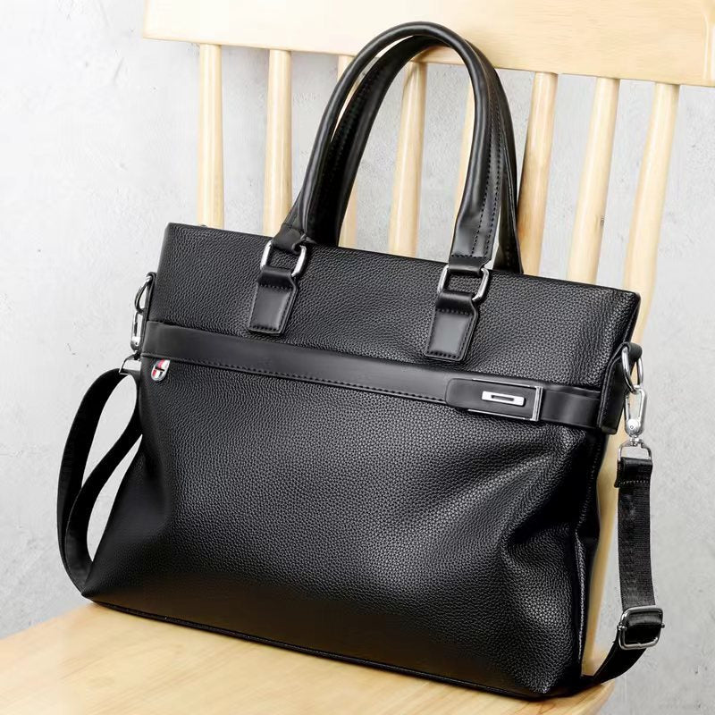 Men's Business Leather Computer Large Capacity Men's Bags