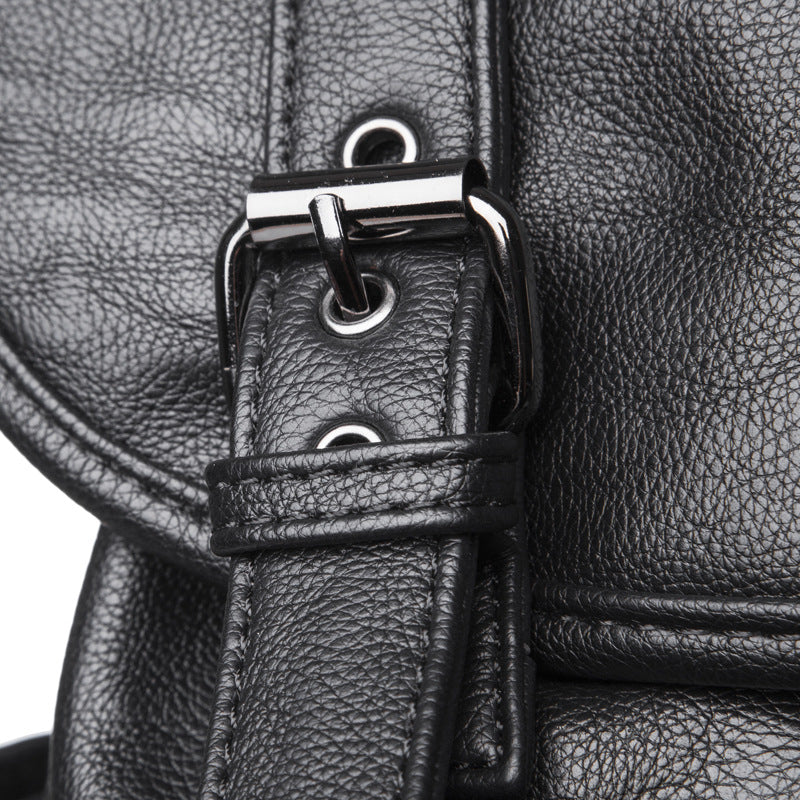 Men's Leather Korean Style Fashion Trendy Soft Large Backpacks