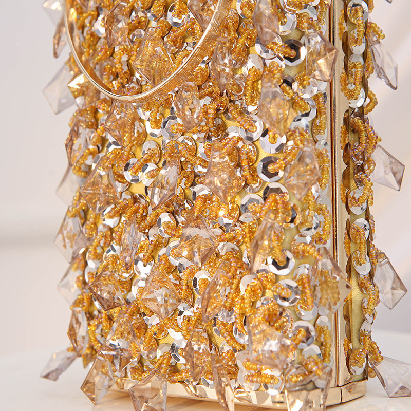 Women's Feast Handmade Beaded Vertical Banquet Dress Dinner Bag