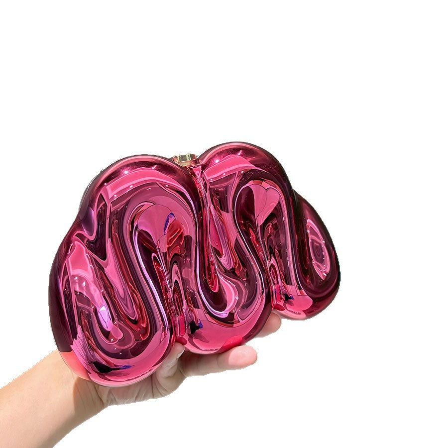Creative Personality Design Acrylic Metallic Glossy Clutch Women's Messenger Bag