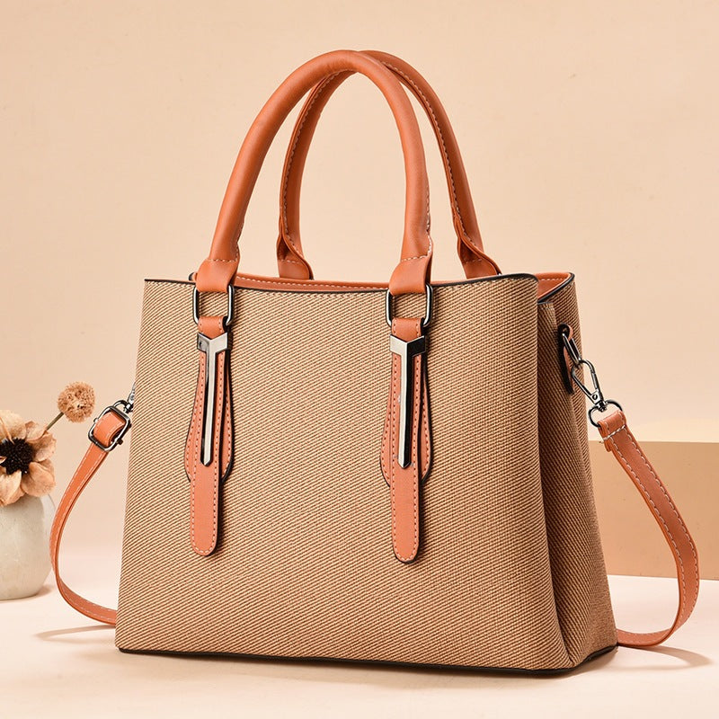 Women's Fashion Retro Solid Color Large Capacity Women's Handbag
