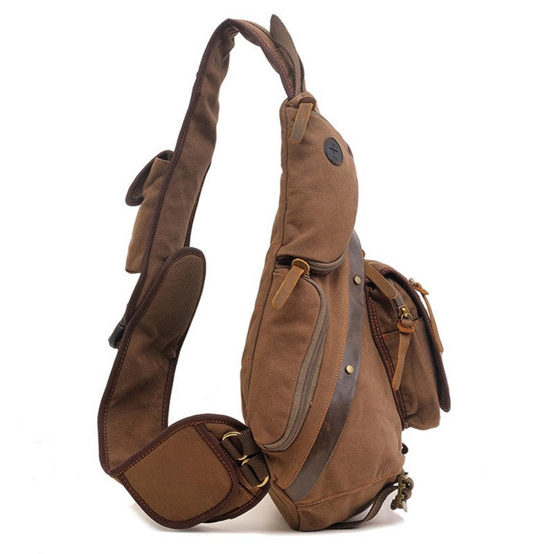 Men's Multifunctional Canvas Large Capacity Trendy Men's Chest Bag