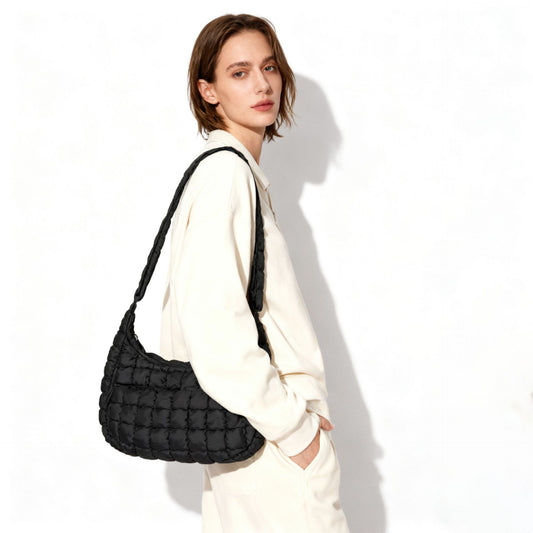 Women's High Quality Pleated Cloud Portable Dumpling Down Bags