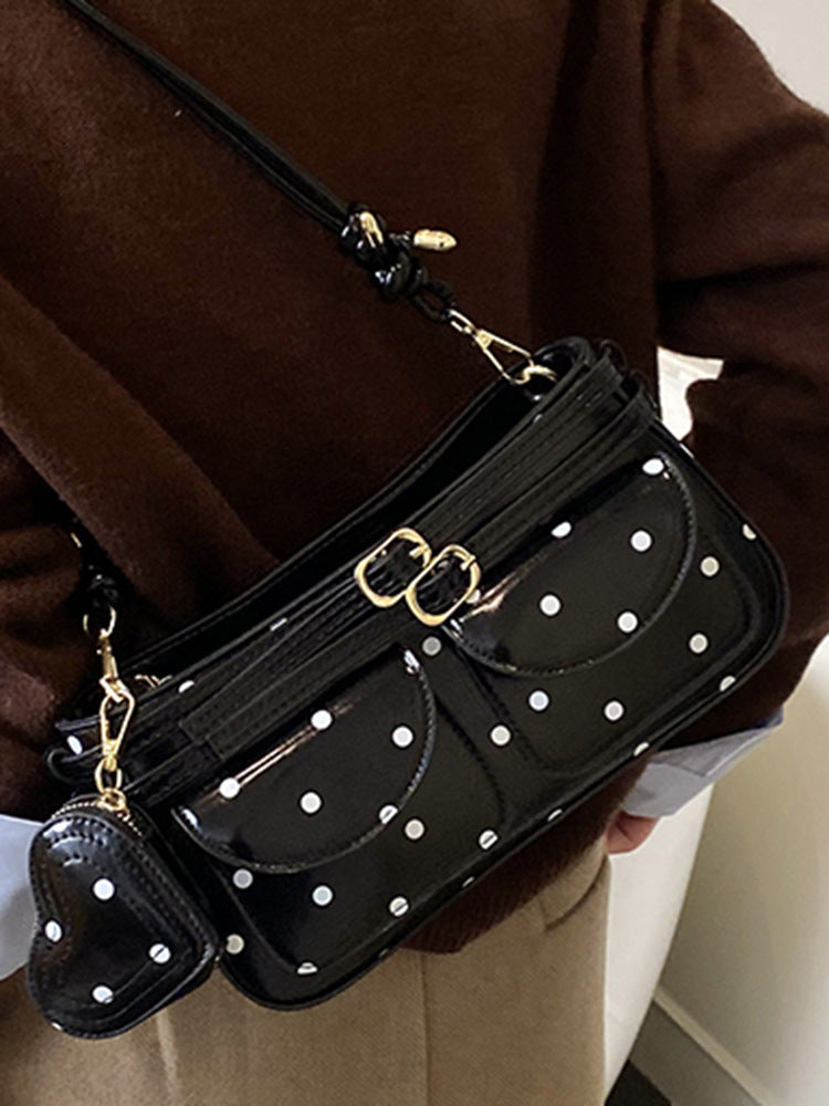 Women's Spring Fashionable Polka-dotted Western Style Mini Good-looking Women's Shoulder Bag