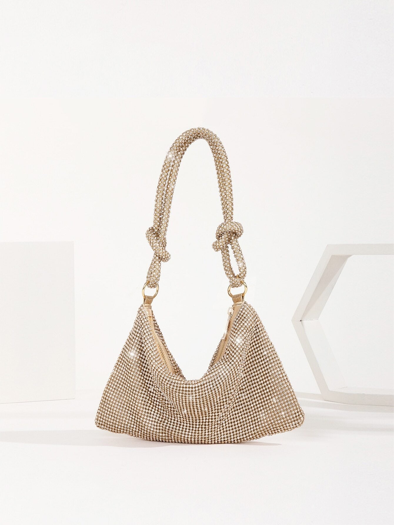 Handmade Banquet Trendy Flash Knotted Rhinestone Party Bags