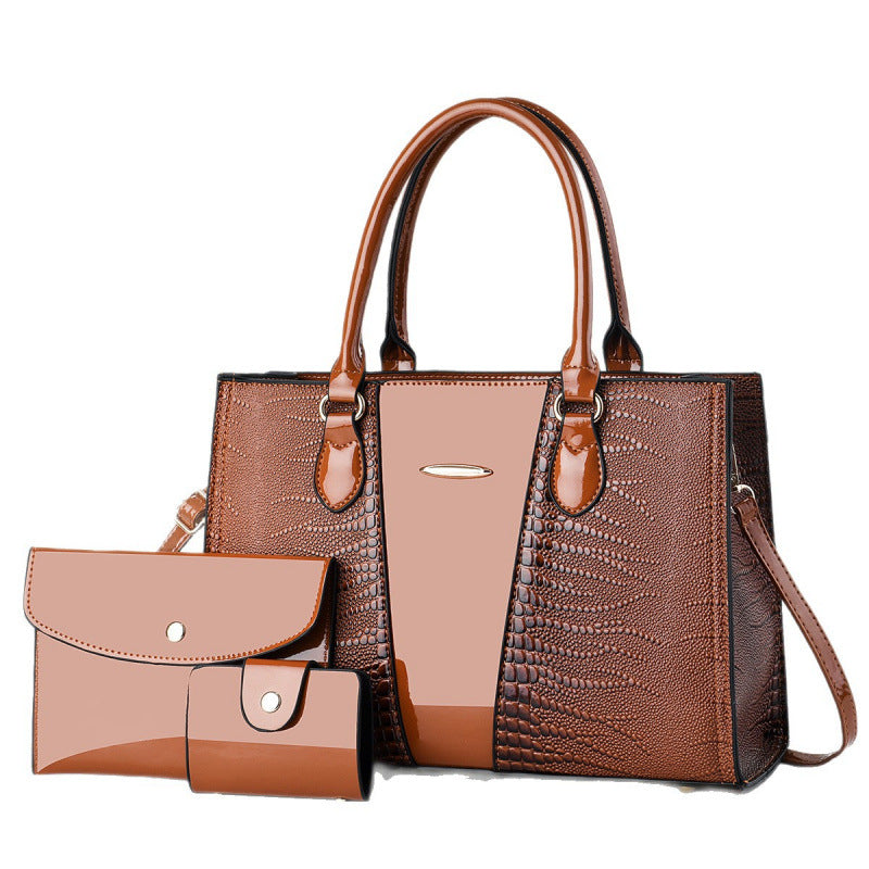 Charming Unique Three-piece Alligator Print Fashion Shoulder Bags
