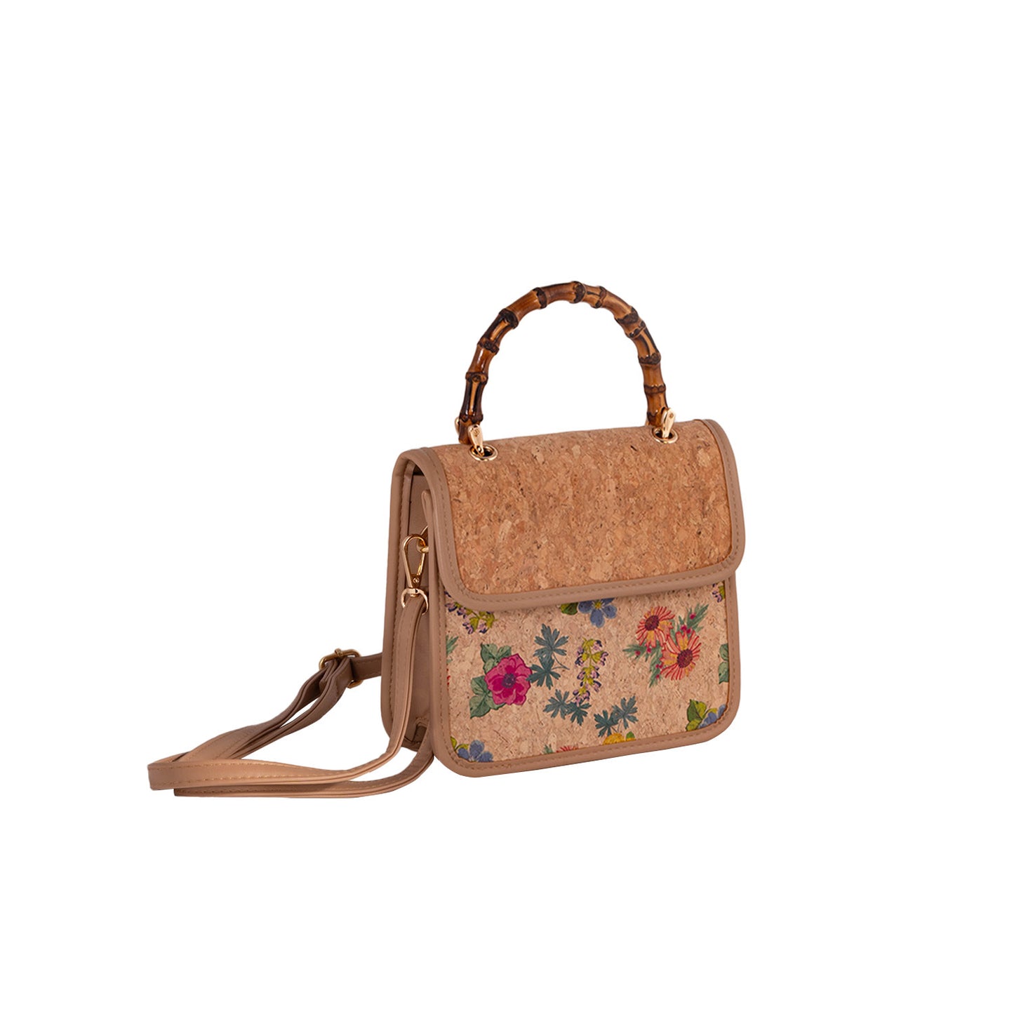 Cool Bark Cork Niche Bamboo Edge Small Square Bag