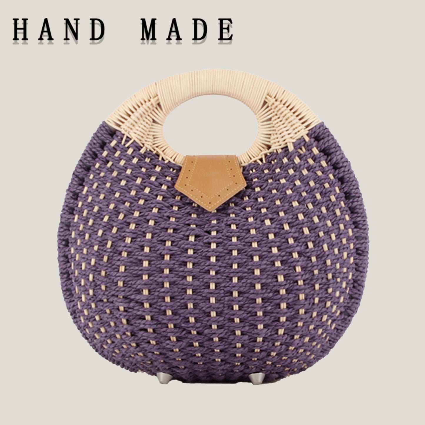 Women's Fashion Shell Cute Personality Rattan Weave Paper String Bags