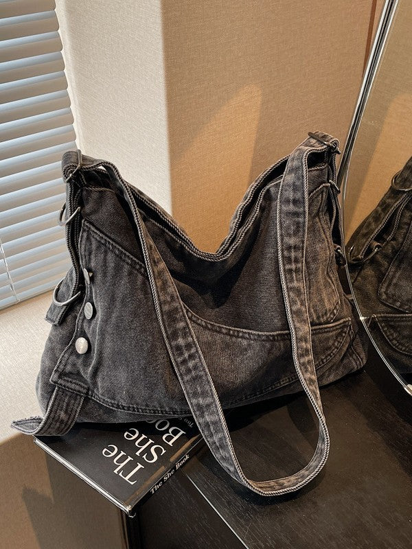 Women's Retro Denim Large Capacity Commuter Women's Messenger Bag