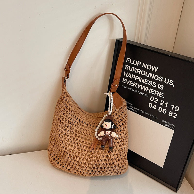 Women's Cotton Braided Summer Leisure Commute Seaside Shoulder Bags
