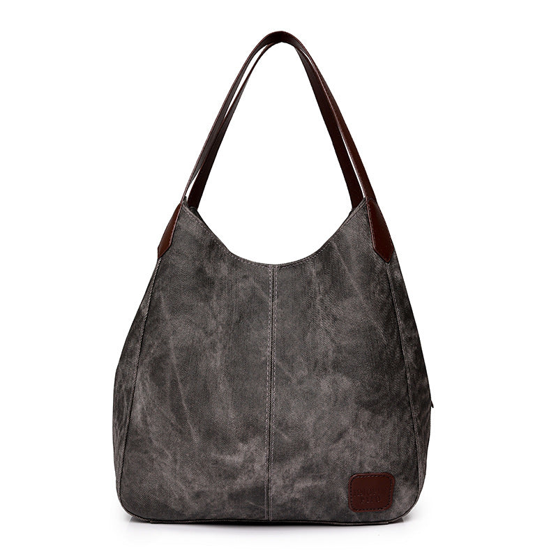 Women's Mom Large Capacity Washed Leather Fashion Women's Shoulder Bag