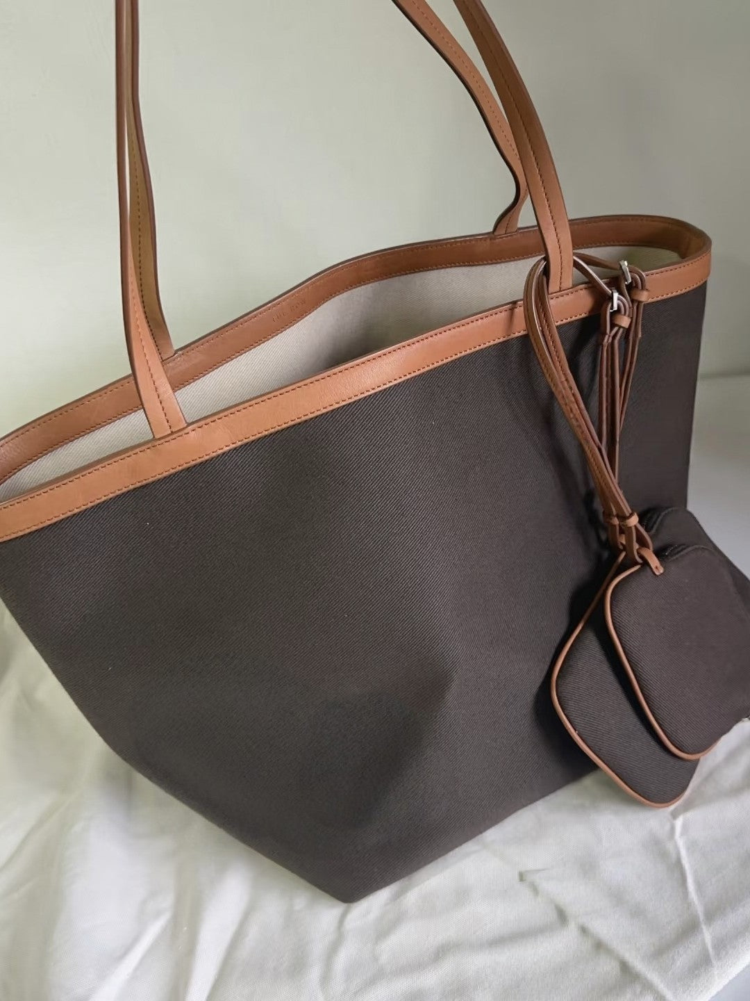Minimalist Canvas Cowhide Stitching Double-sided Large Handbags