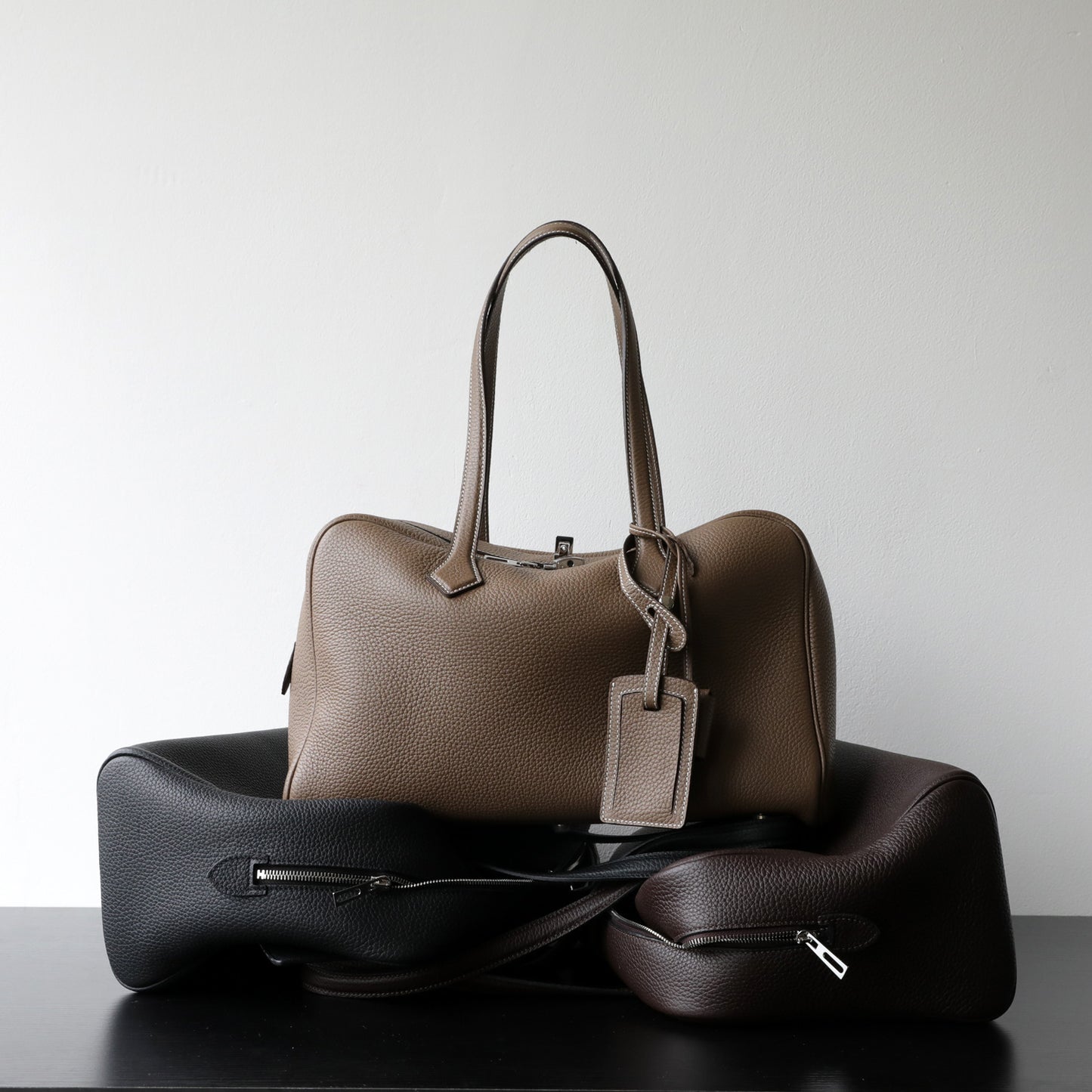 Women's Luxury First Layer Cowhide Boston Genuine Simple Bowling Underarm Bags