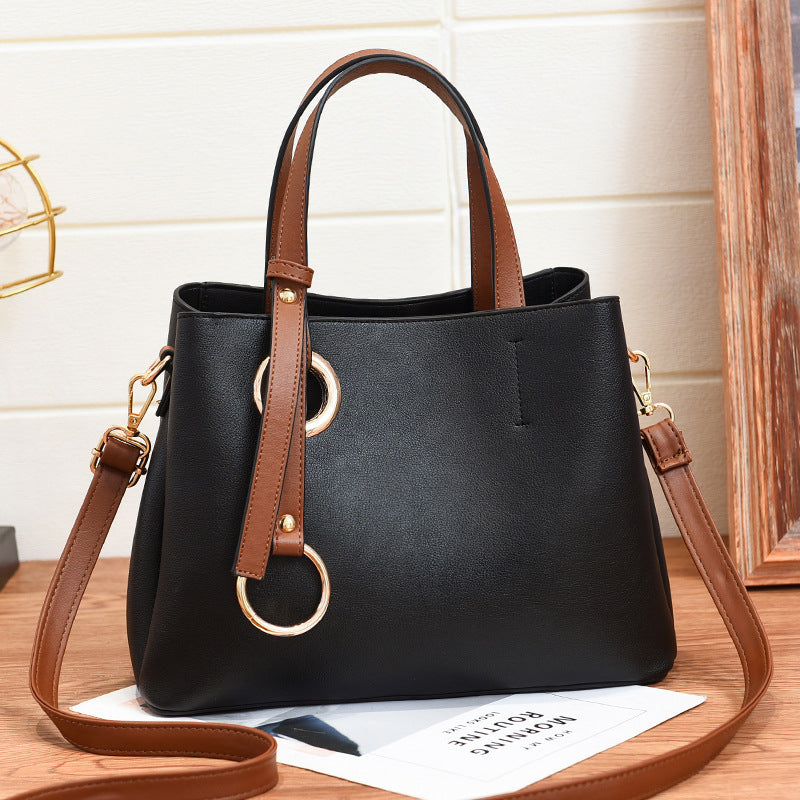 Large Simple Classy Soft Leather Capacity Women's Handbag