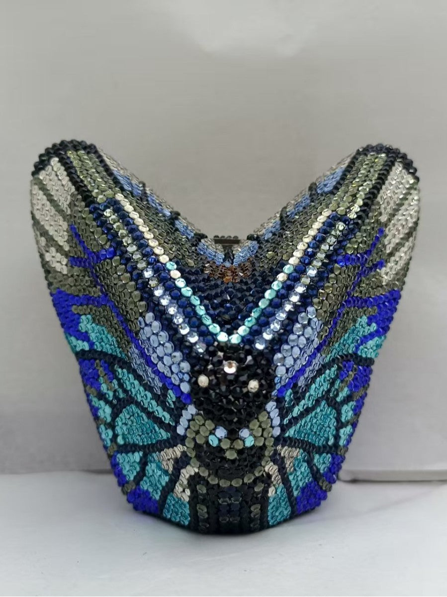 Butterfly Bottoming Drill Clutch Party Banquet Dinner Bag