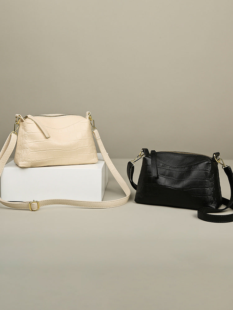 Women's Genuine Leather For Cowhide Trendy Stone Pattern Pouches Bags
