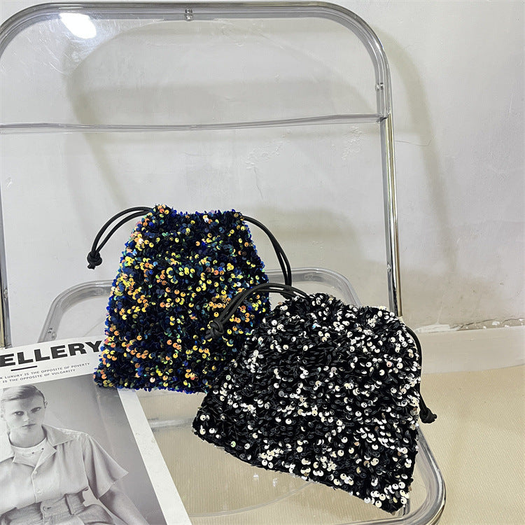 Trendy Sequin Korean Drawstring Lucky Fashion Women's Messenger Bag