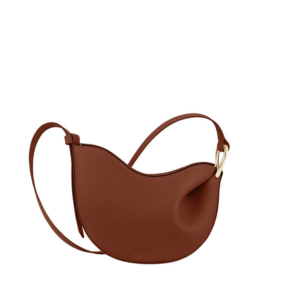Pea Saddle Genuine Leather Advanced Texture Bags