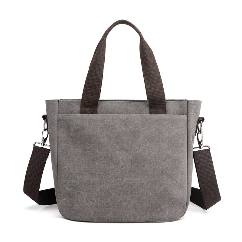 Women's Simple Retro Canvas Large Capacity Portable Shoulder Bags