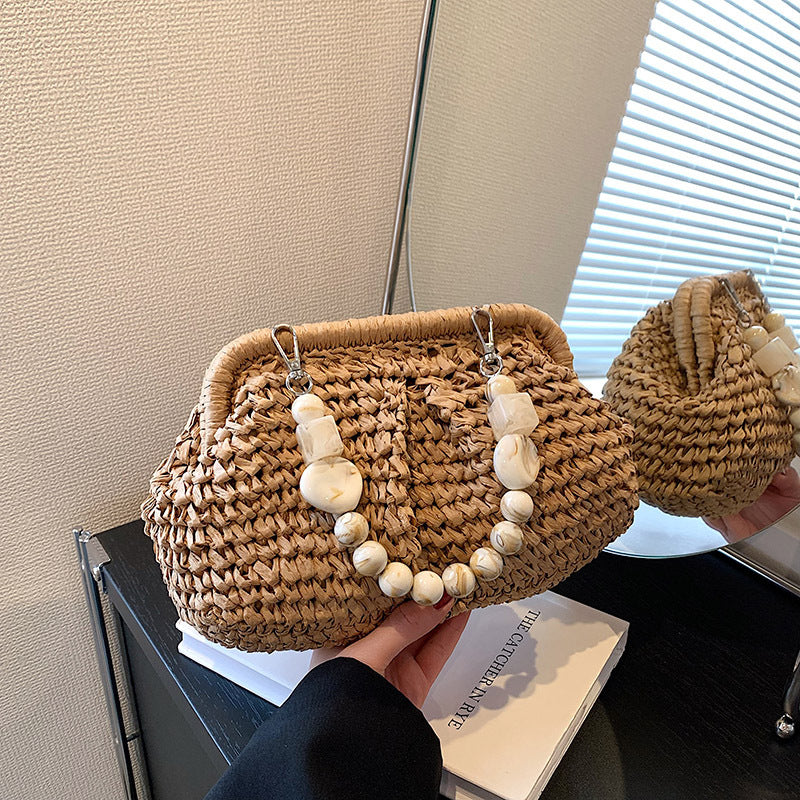 Women's Summer Woven Fashion Shell Vacation Beach Bags