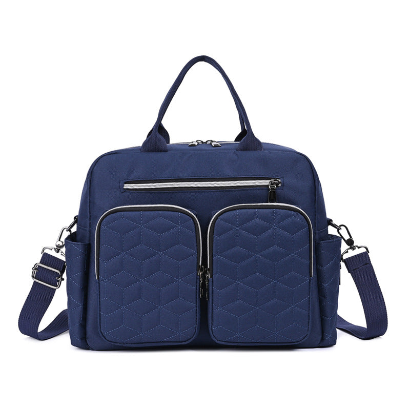 Women's Horizontal Double Pocket Diaper Embroidery Thread Style Lightweight Mummy Bag