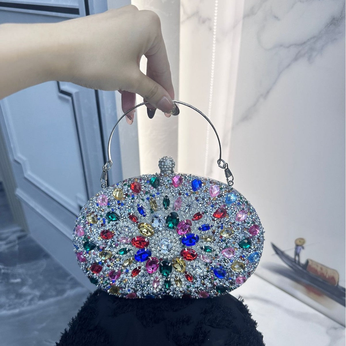 Beautiful Sunflower Banquet Clutch Dress Diamond Dinner Bag