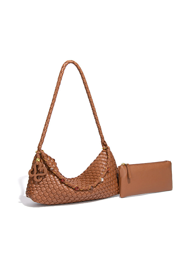 Underarm Design Son Mother High-grade Hand-woven Women's Handbag