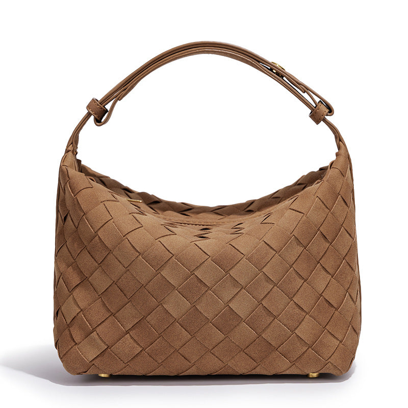 Hand-woven Design High Sense Lunch Box Fashion Frosted One Solid Women's Shoulder Bag