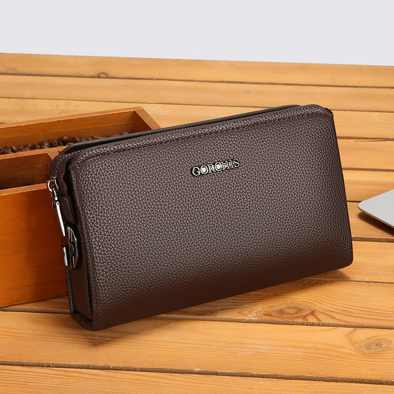 Attractive Men's Fingerprint Large Capacity Business Men's Clutch