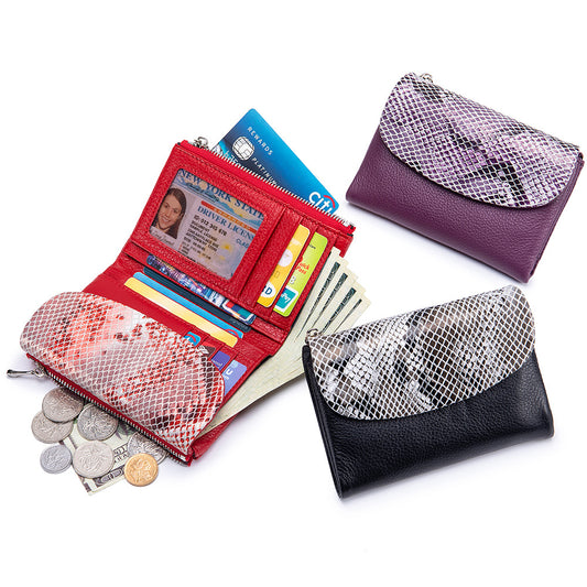 Women's Leather Short Fashion Soft Textured Clutch Bags