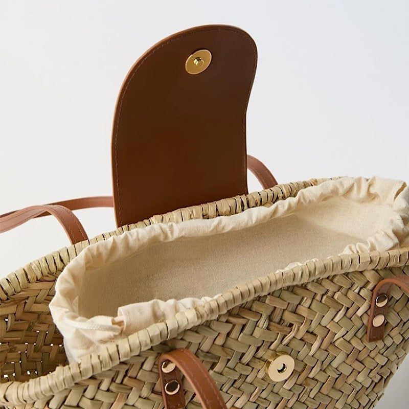 Water Straw Handmade Natural Woven Oblique Women's Shoulder Bag